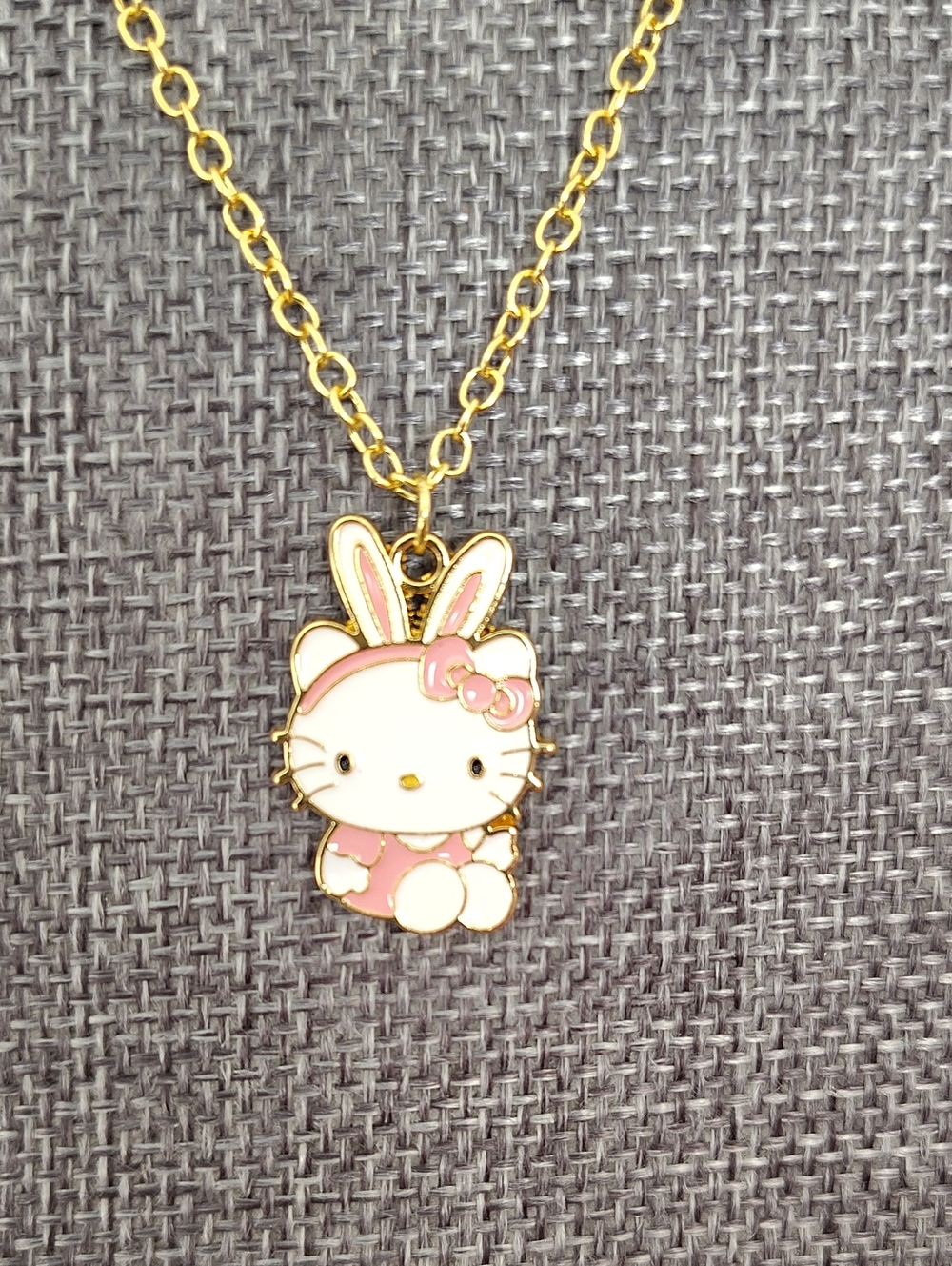 NEW Hello Kitty Bunny Gold -Toned Necklace